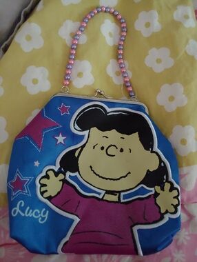 Vintage Children's Bead Handle Peanuts Lucy Purse